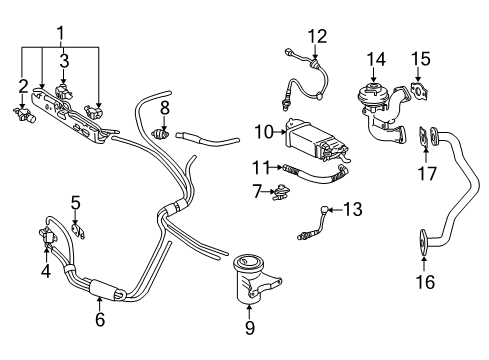 1999 Lexus ES300 EGR System Valve Assy, Vacuum Switching Diagram for 25860-62010