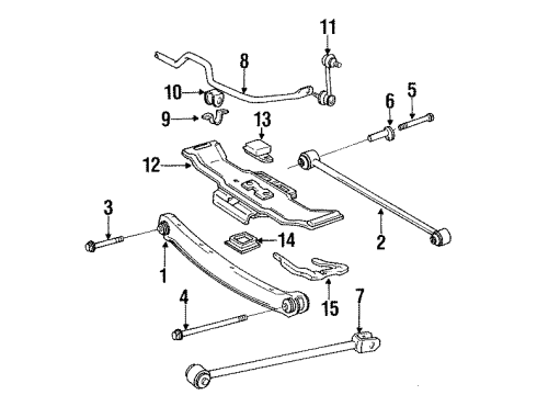 1991 Lexus ES250 Rear Suspension Rear Suspension Control Arm Assembly, No.2 Diagram for 48730-32020