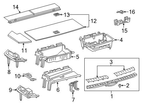 2022 Lexus RX450hL Interior Trim - Rear Body Board, Rear Floor, Rear Diagram for 58418-48120-C1