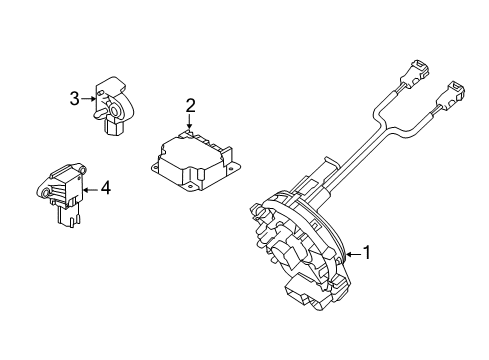 2020 Kia Cadenza Air Bag Components Clock Spring Contact Assembly Diagram for 93490F6140