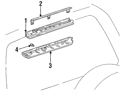1995 Toyota Land Cruiser High Mount Lamps Cover Clip Diagram for 90467-06141