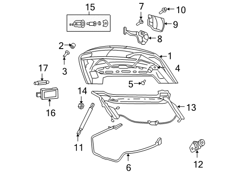 2010 Chrysler Sebring Trunk Bolt-HEXAGON Head Diagram for 6104364AA
