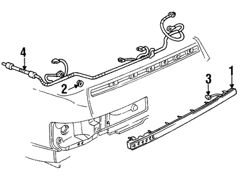 1992 Cadillac Seville High Mount Lamps Lamp Asm-High Mount Stop Diagram for 5978301