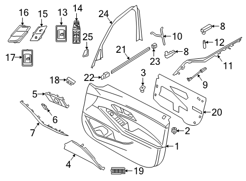 2019 BMW 330i xDrive Rear Door Left System Latch Diagram for 51227202147