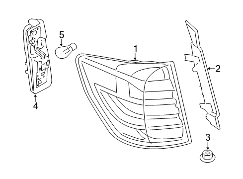 2015 BMW X3 Tail Lamps Rear Light In The Side Panel, Left Diagram for 63217220239