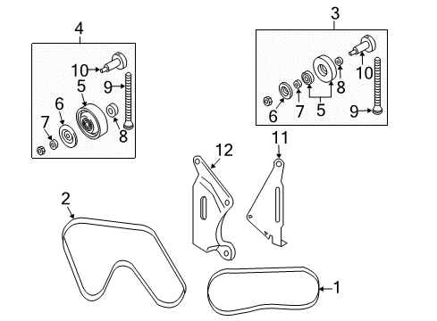 2007 Nissan 350Z Belts & Pulleys Pulley-Idler Diagram for 11947-AG300