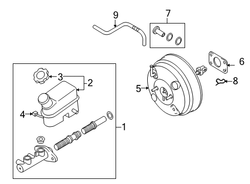 2011 Hyundai Tucson Dash Panel Components Hose Assembly-Brake Booster Vacuum Diagram for 59130-2S100