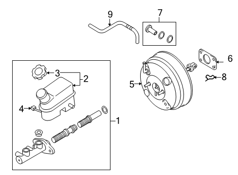 2011 Hyundai Tucson Dash Panel Components Reservoir-Master Cylinder Diagram for 585112S001