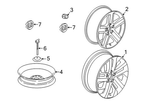 2021 Honda Ridgeline Wheels, Covers & Trim CAP, WHEEL CENTER Diagram for 08W18-T6Z-1M003