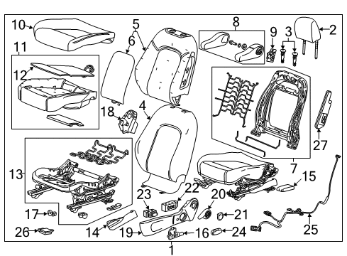 2019 Buick Encore Driver Seat Components Seat Cushion Pad Diagram for 94550586