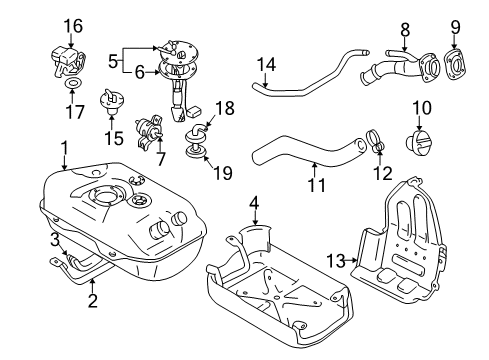 2000 Chevrolet Tracker Fuel Supply Clamp, Vcv To Cluster Pipe (On Esn) Diagram for 30027438