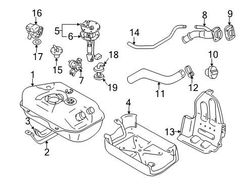 2003 Chevrolet Tracker Filters Tank Asm, Fuel (On Esn) Diagram for 91176536