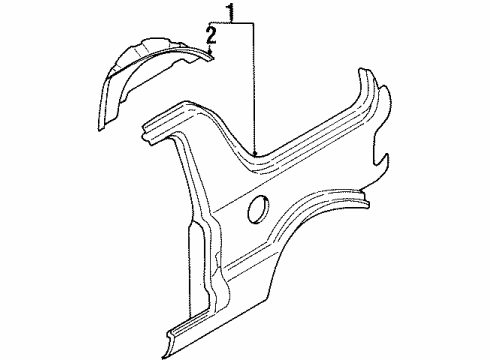 2002 Kia Sportage Inner Structure - Quarter Panel Wheel House In, RH Diagram for 0K01A70120