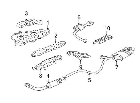 1995 Pontiac Sunfire Exhaust Components, Exhaust Manifold Exhaust Manifold Diagram for 24573714