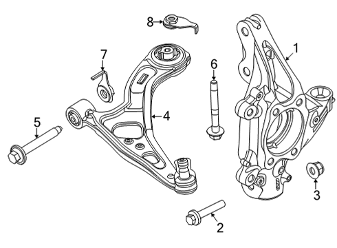 2022 Ford Mustang Mach-E Front Suspension Components Lower Control Arm Rear Bolt Diagram for -W720778-S439