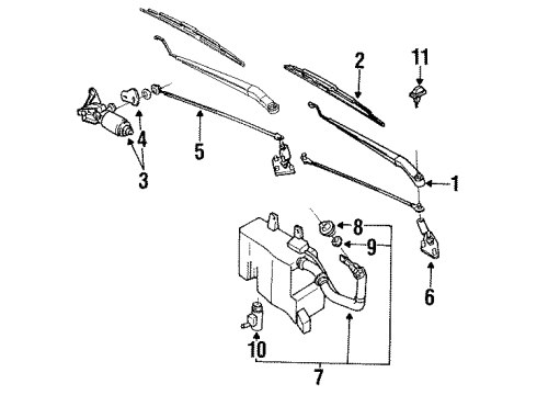 1992 Infiniti Q45 Wiper & Washer Components Link Assy-Connecting, No 1 Diagram for 28841-60U00