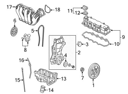 2008 Honda Civic Intake Manifold Gasket, Injector Base Diagram for 17105-RAA-A01