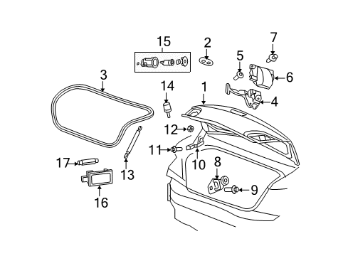 2009 Dodge Avenger Trunk STOP/BUMPER-OVERSLAM Diagram for 5155715AA