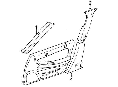 1992 Nissan Maxima Interior Trim - Pillars, Rocker & Floor Garnish-Windshield Pillar, LH Diagram for 76912-85E67