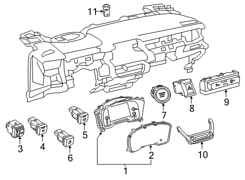 2020 Toyota Corolla Switches Fuel Door Switch Diagram for 84841-12010