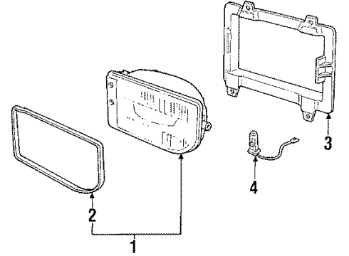 1988 BMW 325i Fog Lamps Gasket Left Diagram for 63171386647