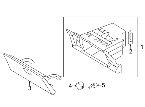 2017 Nissan Juke Glove Box Socket & Bulb Diagram for 24860-2J011