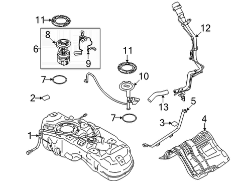 2022 Mitsubishi Outlander Fuel System Components Bolt Diagram for 17598-1AA0A