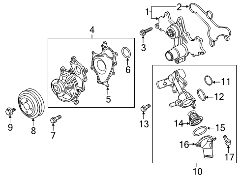 2018 Ford F-150 Water Pump Water Pump Diagram for BR3Z-8501-Q