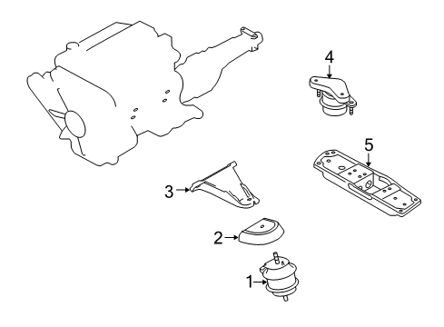 2010 Infiniti M45 Engine & Trans Mounting Bracket Engine Mounting Rh Diagram for 11233-EH00A