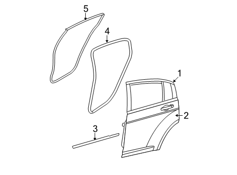 2009 Dodge Avenger Rear Door WEATHERSTRIP-Rear Door Mounted Diagram for 5008880AD