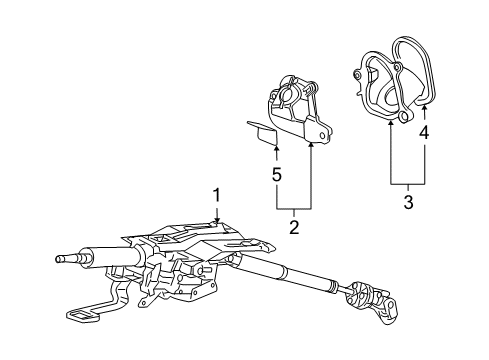 2005 Acura TSX Steering Column & Wheel, Steering Gear & Linkage Column Assembly, Steering Diagram for 53200-SDA-A01