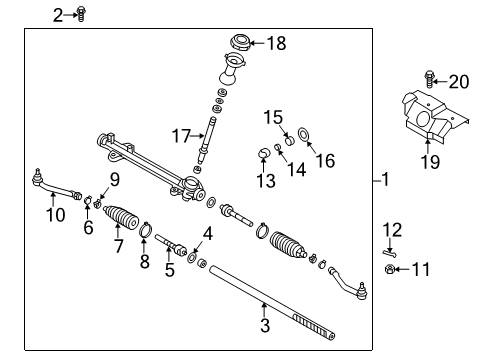 2016 Hyundai Santa Fe Sport Steering Column & Wheel, Steering Gear & Linkage End Assembly-Tie Rod, LH Diagram for 56820-4Z000