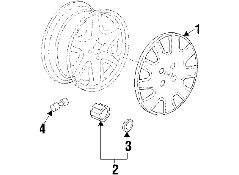 1997 Honda Accord Wheel Covers & Trim Trim, Wheel Diagram for 44733-SV7-A01