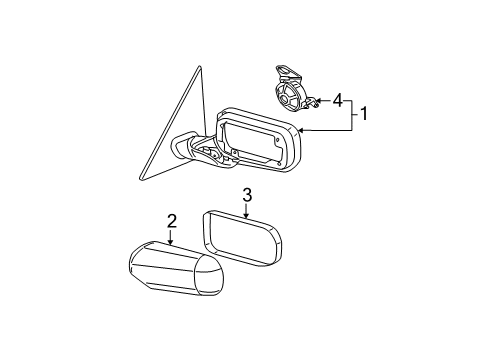 2005 BMW 330xi Outside Mirrors Heated Outside Mirror, Memory Bus, Right Diagram for 51167153118