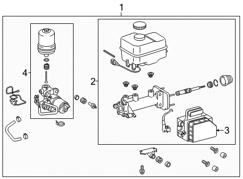 2015 Toyota Tacoma Hydraulic System Booster Assembly Diagram for 47050-04102