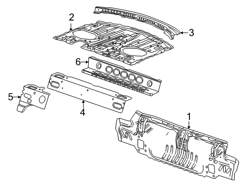 2019 Cadillac CTS Rear Body Seat Back Panel Diagram for 22747736