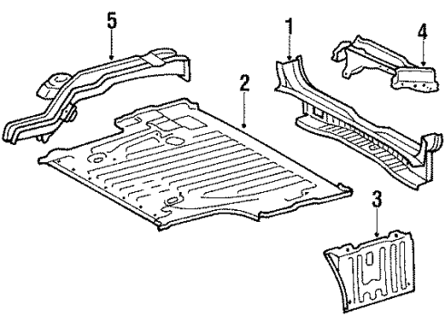 1985 Toyota Cressida Rear Body Pan, Rear Floor Diagram for 58311-23010