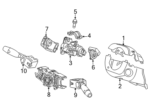 2013 Honda CR-Z Switches Lock Assy., Steering Diagram for 06351-SZT-901