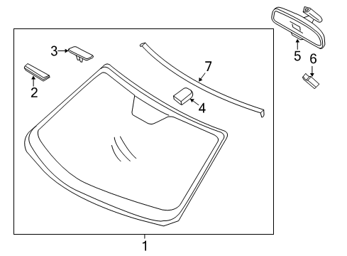 2013 Hyundai Veloster Windshield Glass, Reveal Moldings Moulding-Windshield Glass Diagram for 86131-2V000