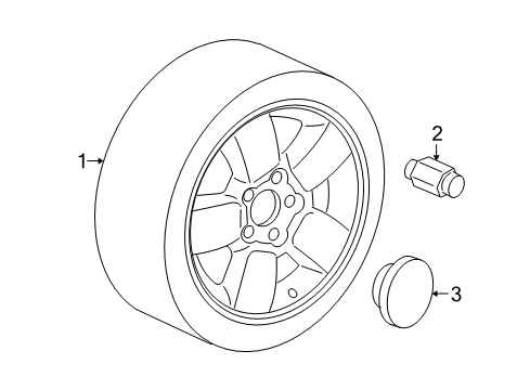 2010 Jeep Grand Cherokee Wheels, Covers & Trim Rim Aluminum Wheel Diagram for 1DZ00SZ0AA
