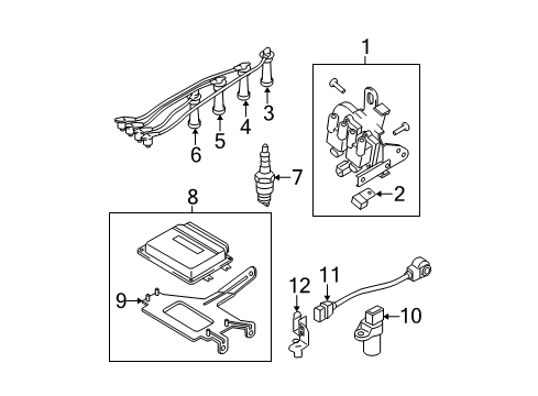 2008 Kia Sportage Ignition System Bracket-Knock Sensor Diagram for 39251-23521