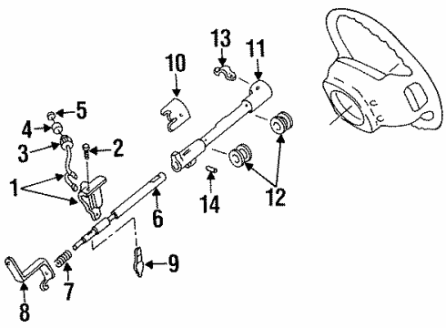 1999 Mercury Mountaineer Housing & Components Knob Diagram for E2TZ-7213-C