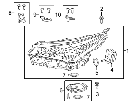 2015 Lexus NX300h Headlamps Computer Sub-Assembly, HEADLAMP Diagram for 89907-78051