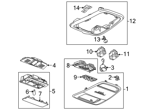 2012 Buick LaCrosse Overhead Console Overhead Console Diagram for 9072825