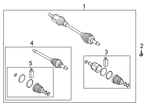 2021 Hyundai Venue Drive Axles - Front Boot Kit-Diff Side, RH Diagram for 495R5-K2040