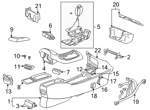 2004 Buick Regal Center Console Console Asm-Front Floor Lower *Gray Diagram for 10332458