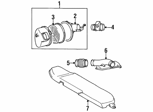 1998 Lexus LS400 Filters Inlet, Air Cleaner, NO.1 Diagram for 17750-50020