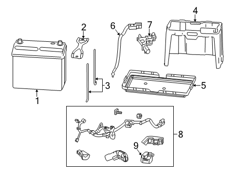 2015 Acura ILX Battery Sub-Wire, Starter Diagram for 32111-R9B-A00