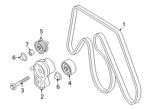 2018 Infiniti Q50 Belts & Pulleys Pulley Assy-Idler Diagram for 11925-4JM0A