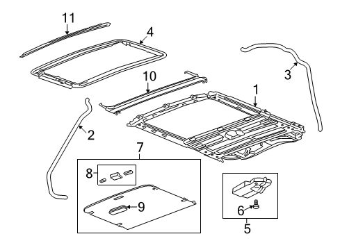 2009 Saturn Vue Sunroof Drain Hose Diagram for 96817794